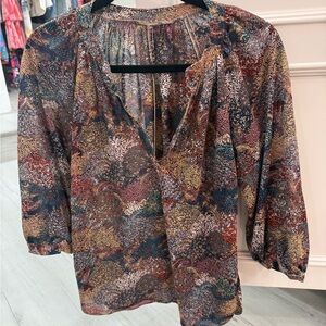 Vintage sheer 3 quarter sleeve blouse sz S